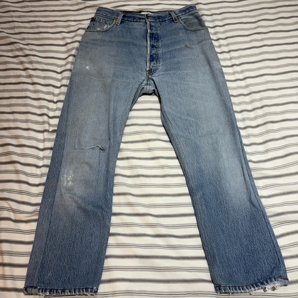 Re/Done Light Blue Straight Jeans